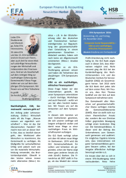 EFA Newsletter Herbst 2016