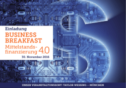 business breakfast - Deutsche Finetrading AG