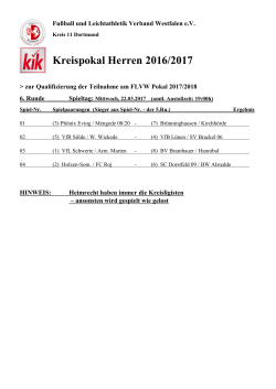 Kreispokal Herren 2016/2017 - FLVW
