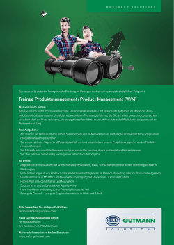 Trainee Produktmanagement / Product Management (W/M)