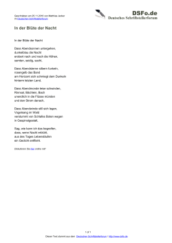 In der Bl&uuml;te der Nacht - Deutsches Schriftstellerforum