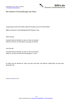 Die weiteren Verwandlungen der Rose