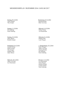 messdienerplan dezember 2016/ januar 2017
