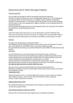 Diskussionsrunde 4: Fehler St&ouml;rungen Probleme