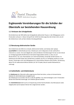 Zusatzbestimmungen - IGS Waldfischbach