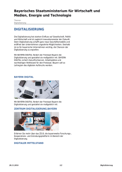 Digitalisierung - Bayerisches Staatsministerium f&uuml;r Wirtschaft und