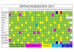 ÖFFNUNGSZEITEN 2017