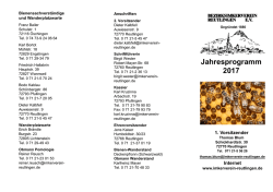 Jahresprogramm 2017 - Imkerverein Reutlingen