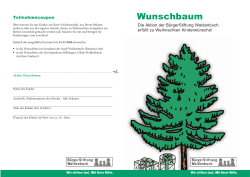 Flyer Weihnachtsbaum 2016  - Die Bürgerstiftung Waldenbuch