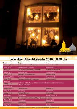 Lebendiger Adventskalender 2016, 18.00 Uhr Leonhardstraße 39