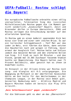 UEFA-Fußball: Rostow schlägt die Bayern!