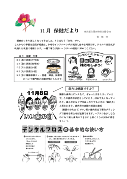 保健だより 第11号 - Top－東京都立墨田特別支援学校