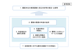1．顧客本位の業務運営に係る方針等の策定・公表等 2．顧客の最善の