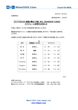 【アジア】CHS1航路（輸出）本船 MOL GRANDEUR V.0025S