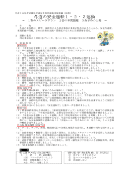 冬道の安全運転1・2・3運動
