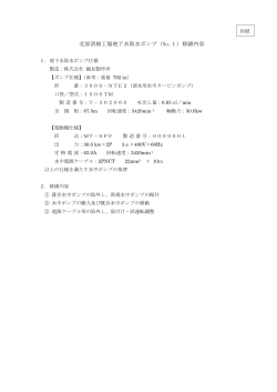 北部清掃工場地下水取水ポンプ（No.1）修繕内容
