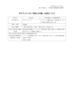 ポラプレジンクの「使用上の注意」の改訂について