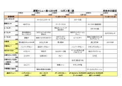 杏林井の頭店 週間メニュー表＜2016年 12月＞第 1週