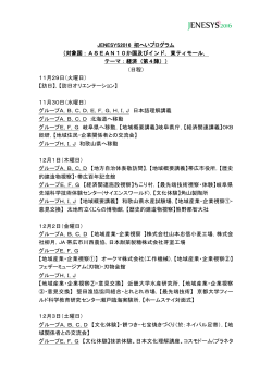 JENESYS2016 招へいプログラム （対象国：ASEAN10か国及びインド