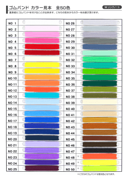 ゴムバンド カラー見本 全50色