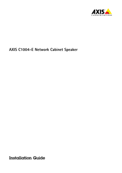 AXIS C1004-E Network Cabinet Speaker Installation Guide