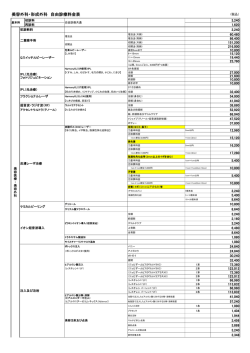 美容医療自由診療料金表