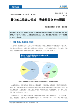 具体的な格差の領域 資産格差とその課題