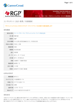 コンサルタント （会計・経理／内部統制）