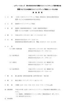 レディースカップ 第8回全日本女子選抜ウエイトリフティング選手権大会