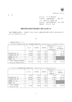 業績予想及び配当予想の修正に関するお知らせ