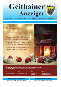 Amtsblatt der Stadt Geithain und der Gemeinde Narsdorf 12/2016