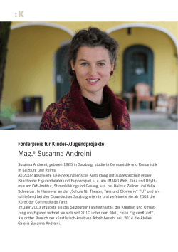 Mag.a Susanna Andreini - Kulturfonds der Stadt Salzburg