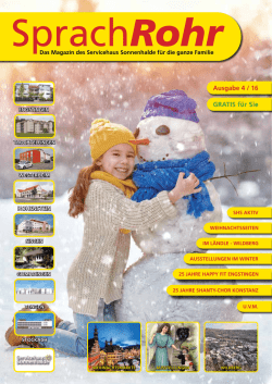 Sprachrohr Dezemberausgabe 2016 hier für Sie!