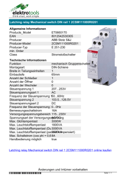 Datenblatt Latching relay Mechanical switch DIN