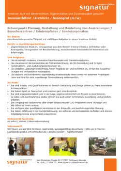 Innenarchitekt /Architekt / Szenograf (m/w)