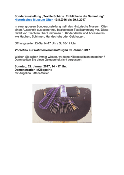 Historisches Museum Olten 19.8.2016 bis 29.1.2017 In - VSS-FDS