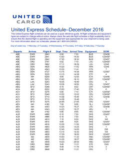United Express Schedule Dec 2016