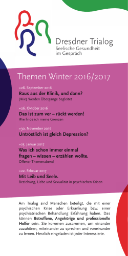 Dresdner Trialog Themen Winter 2016/2017