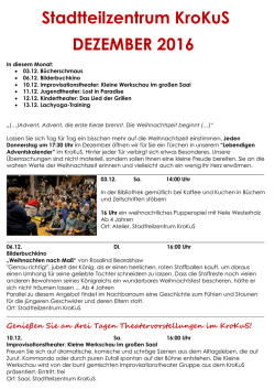 Stadtteilzentrum KroKuS DEZEMBER 2016