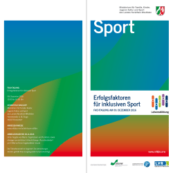 erfolgsfaktoren für inklusiven Sport - Schulsport-NRW