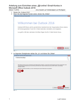 „@t-online“-Email-Kontos in Microsoft Office Outlook 2016
