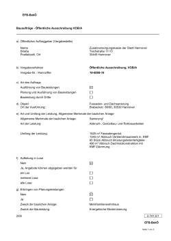EFB-Bek&Ouml; Bauauftr&auml;ge - &Ouml;ffentliche Ausschreibung