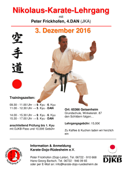 Nikolauslehrgang am 03.12.2016 - Karate-Dojo