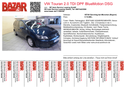 VW Touran 2.0 TDI DPF BlueMotion DSG