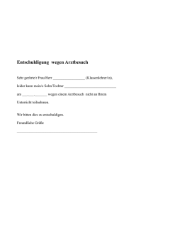 Entschuldigung wegen Arztbesuch - Carl-Orff
