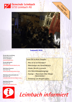 Ausgabe Dezember 2016 - Gemeinde Leimbach AG