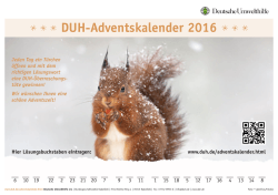 DUH-Adventskalender 2016 - Deutsche Umwelthilfe eV