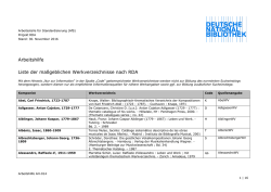 Liste der maßgeblichen Werkverzeichnisse
