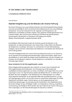 Hybride Kriegf&uuml;hrung und die Relevanz der Inneren F&uuml;hrung
