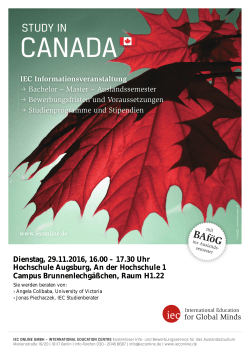Study in Canada - Hochschule Augsburg